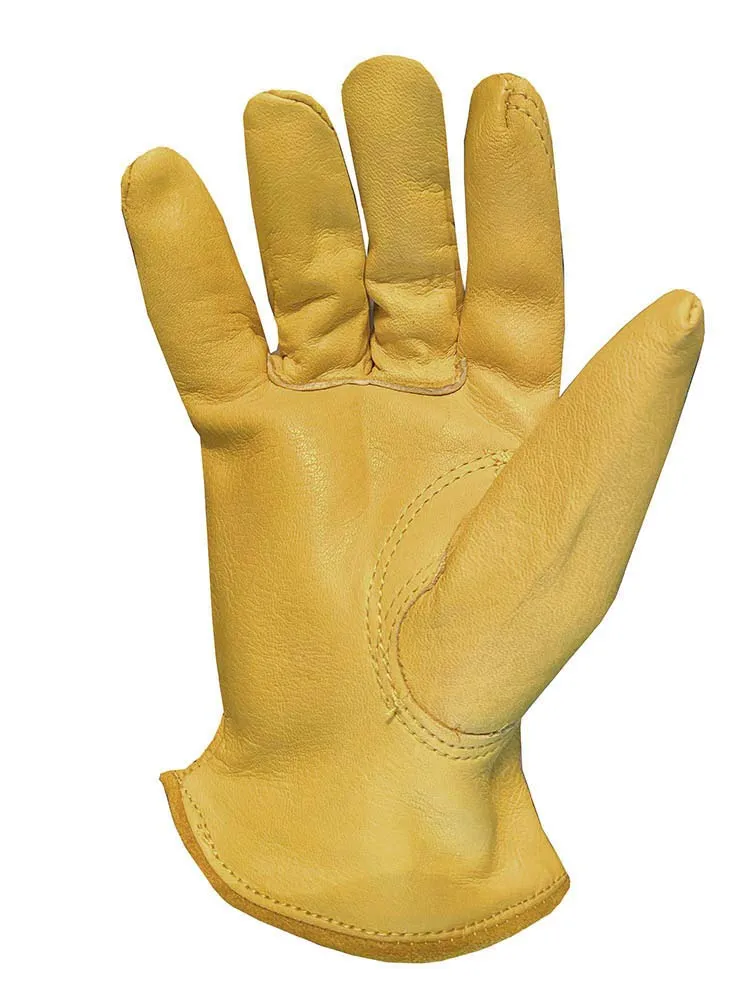 Galeton 25101PR-L 25101PR Rough Rider Premium Leather, Strap & Buckle Driver Gloves, Large, Gold