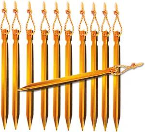Garden Pegs,Tent Pegs，8pcs Tent Peg Sand Stake Sand Peg Garden Shed Stake Aluminium Peg Camping Stake Beach Stake Beach Tents Anchor Stake V Shape Peg Beach Tent Canopy Snow Peg Aluminum Alloy Outdoo