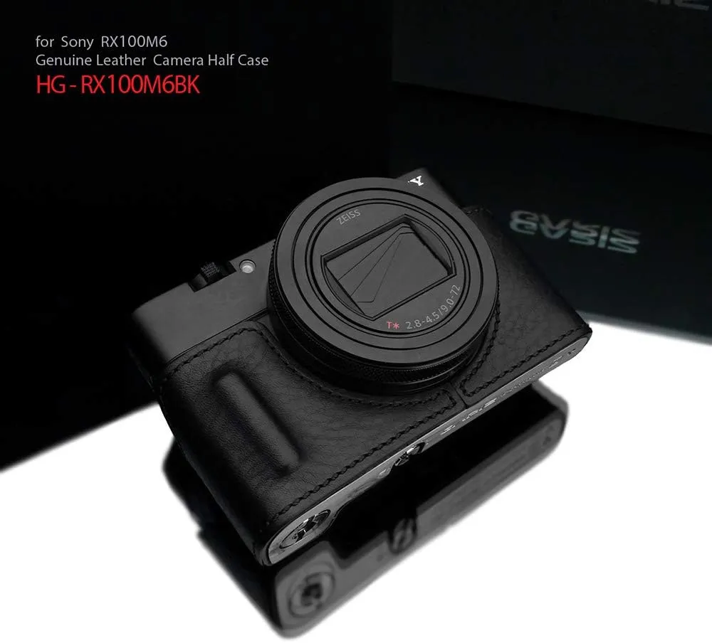 GARIZ Genuine Leather Camera Case for SONY RX100 VI (DSC-RX100M6)