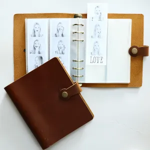 Genuine Cowhide Leather Photo Album For 2X6 Photo Booth Slip In Strips - 6 Ring Refillable Binder - Fits 80 Slide In Photobooth Photo Prints (GENUINE LEATHER, 2X6)