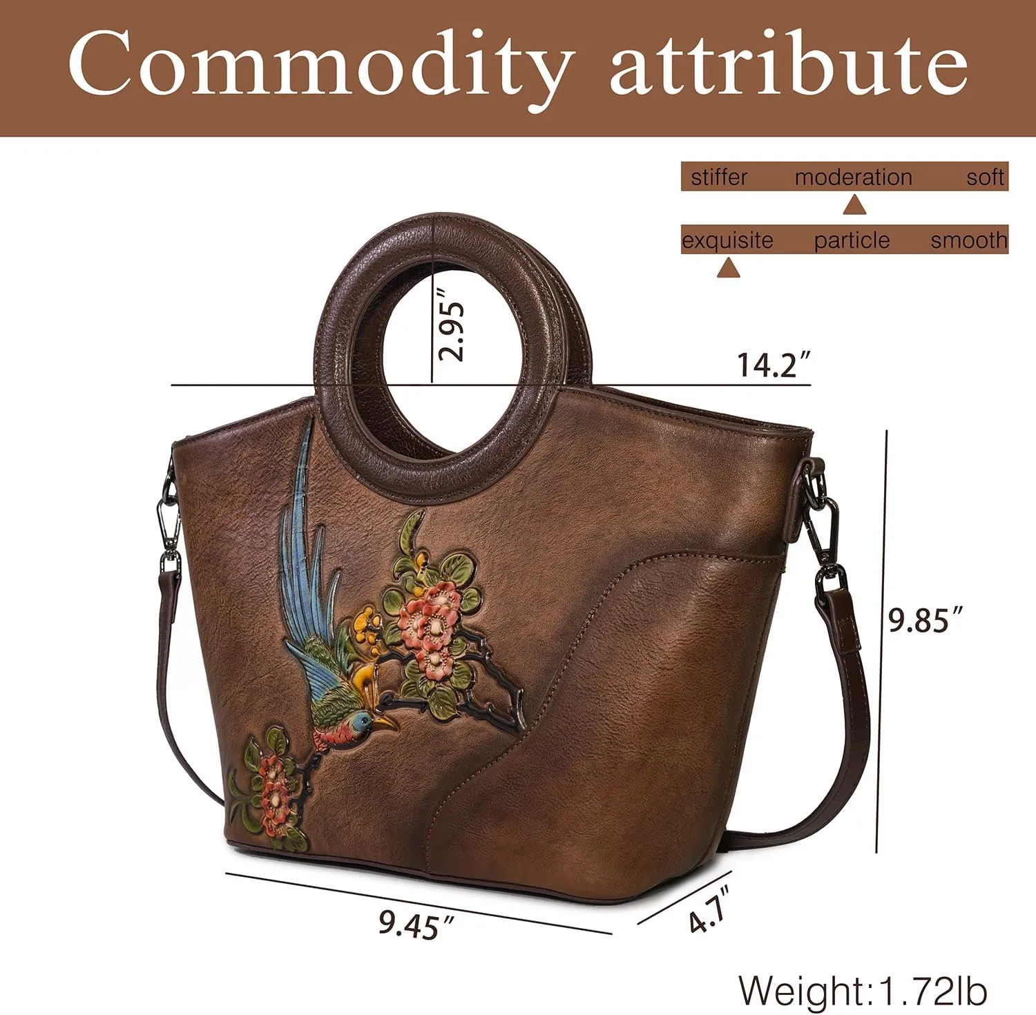 Genuine Leather Satchel for Women Top Handle Bags Handmade Purse Vintage Embossed Leather Crossbody Handbags Hobo Bag