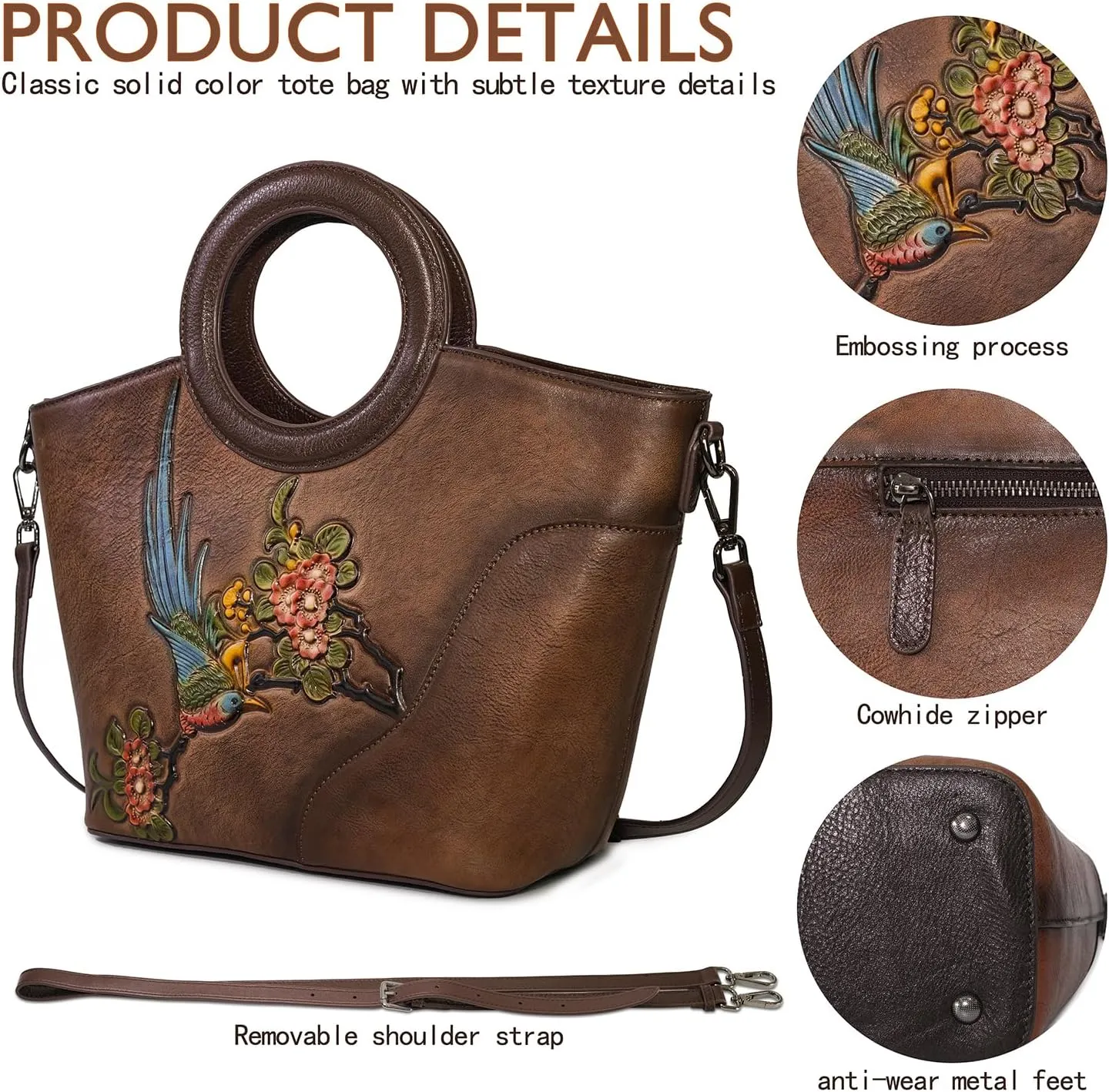 Genuine Leather Satchel for Women Top Handle Bags Handmade Purse Vintage Embossed Leather Crossbody Handbags Hobo Bag