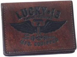 Genuine Leather Winged Piston Card Holder Wallet Made in USA
