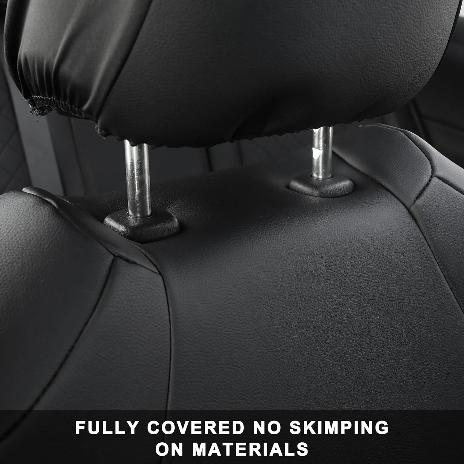 GIANT PANDA 2-Pack Front Car Seat Covers Custom Fit for Toyota Rav4 2019 2020 2021 2022 2023 2024 2025 XLE,LE,XLE Premium, Limited(Non-Hybrid & Adventure,TRD-Off) Faux Leather,Polyester Fiber(Black)