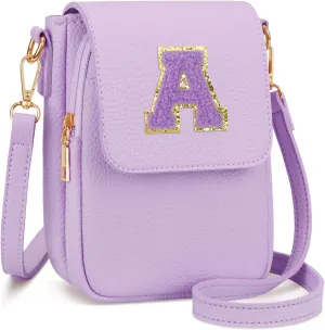 Gift for Girls Small Initial Crossbody Bag for Teens Vegan Leather Cell Phone Kids Purse