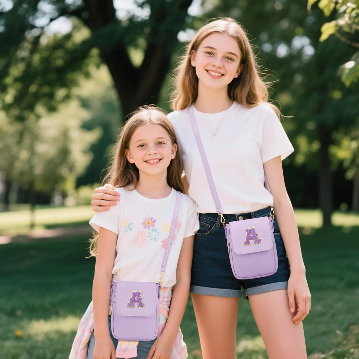Gift for Girls Small Initial Crossbody Bag for Teens Vegan Leather Cell Phone Kids Purse