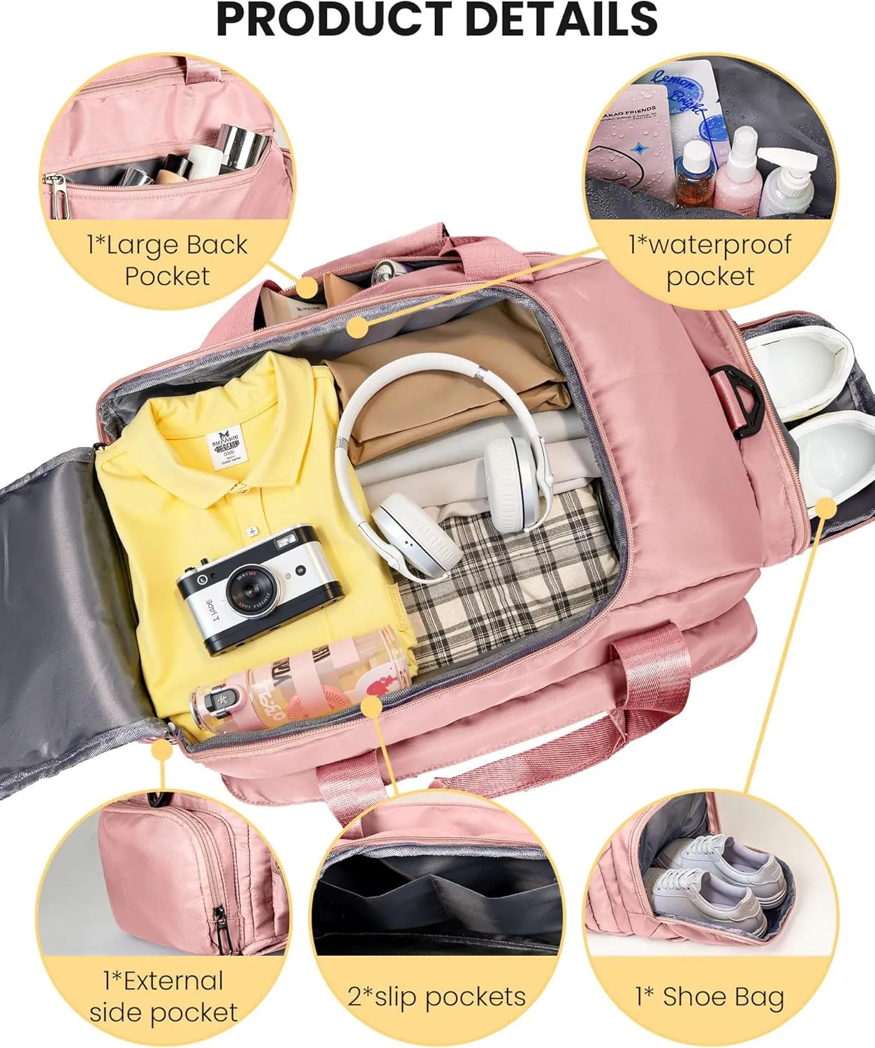 Gifts for 8 9 10 11 12 13 14 15 16 Year Old Girls, Initial Gym Bags with Shoe Compartment, Personalized Girl Duffel Bag, Monogram Kid Overnight Bags, Teen Weekend Bag (Letter A)