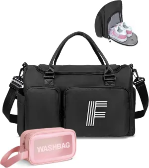 Gifts for Daughter, Initial Travel Duffel Bag, Graduation Gifts for Her, Personalized Weekender Bag with Shoulder Strap, Monogram Overnight Bag, Gift for Friend Sister Women gifts