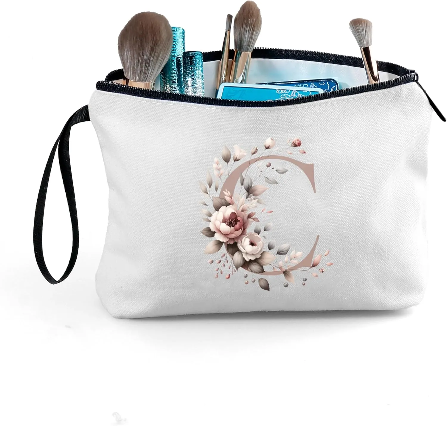 Gifts for Mom from Daughter,Bride Gifts,Cosmetic Bag with Mirror,Sister Birthday Gift Ideas,Initial Gifts,Personalized Gifts for Daughter,Teacher,Mother,Sister,Letter C, letterK-3