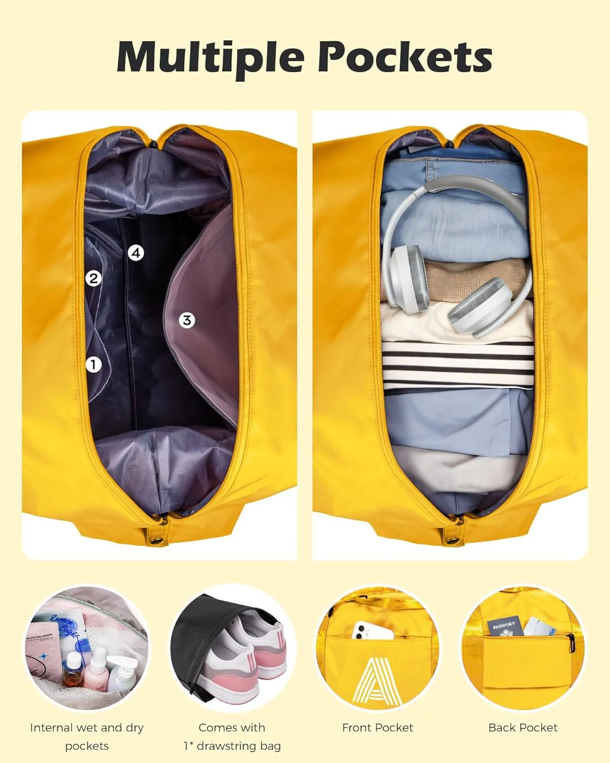 Gifts for Teenage Girls, Birthday Gift, Initial Travel Bag, Sports Bag, Personalized Weekender Bag, Monogram Overnight Bag Gift for Her (Letter Y)