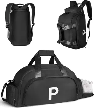 Girls Gifts for 15, Initial Gym Bags with Shoe Compartment, Personalized Girl Duffel Bag, Monogram Kid Overnight Bags, Teen Weekend Bag Birthday Gift for Kids Gift Idea for Female(Letter P)