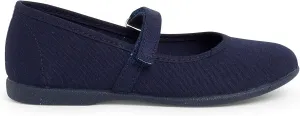 Girls Riptape Canvas Mary Janes Navy Blue Big Kid 4.5