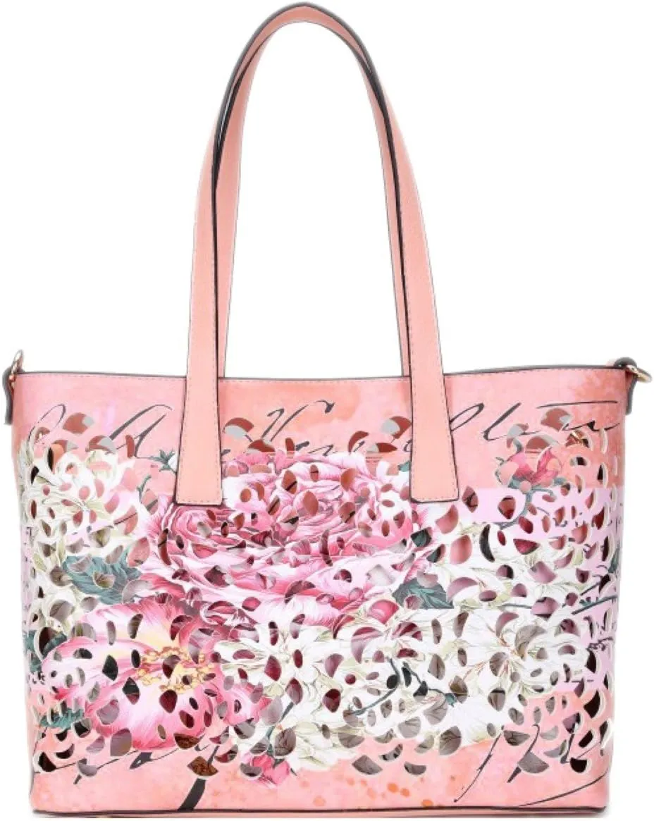 Girly Handbags Womens Faux Leather Top Handle Bag Laser Cut Paris London Rome Vintage Handbag