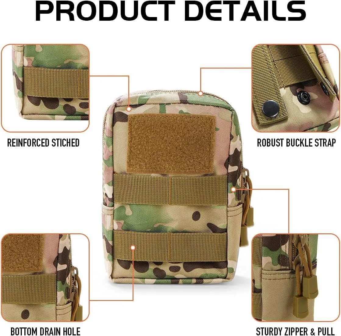 Gogoku 6-Pack Molle Pouch Tactical Molle Pouches Compact Utility EDC Waist Bag Pack