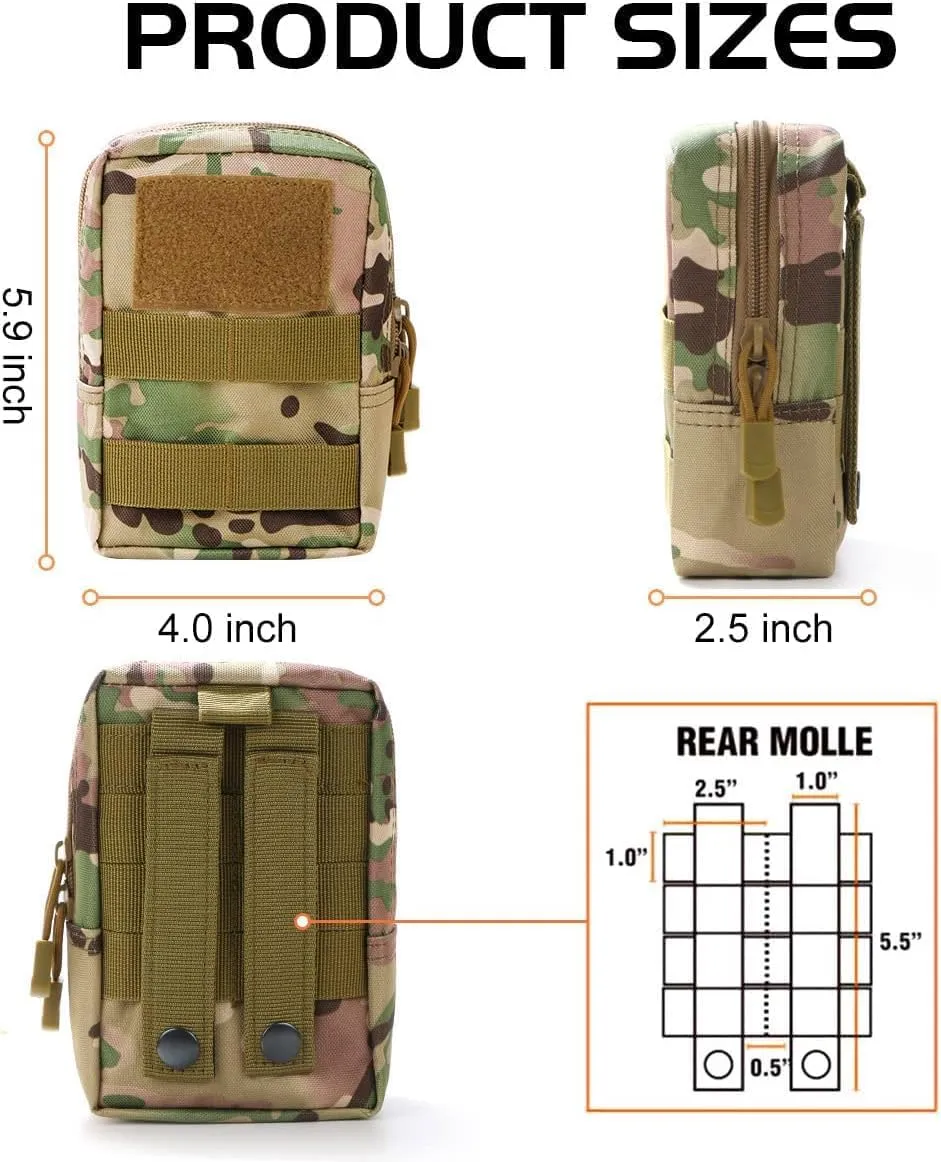 Gogoku 6-Pack Molle Pouch Tactical Molle Pouches Compact Utility EDC Waist Bag Pack
