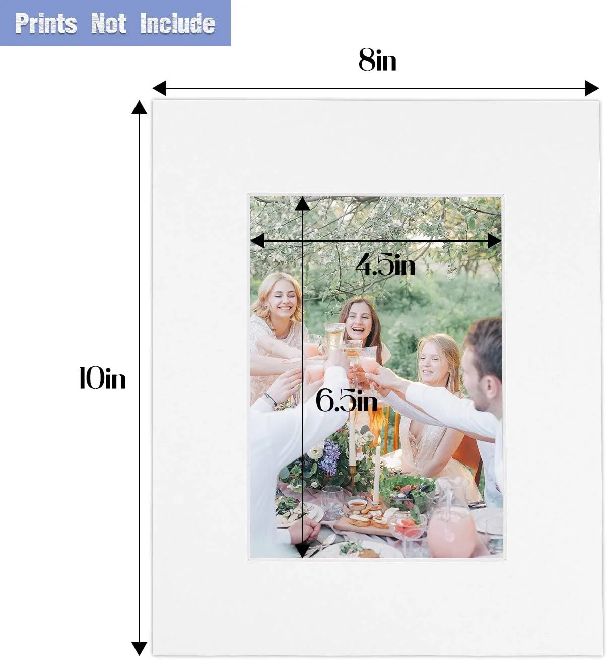 Golden State Art, Pack of 25 White Slip-in Photo Mat with Backing Board Pre-Adhesived, Includes 25 Clear Storage Bags, Cardboard Mounting Frame (8x10 for 5x7 Photos)