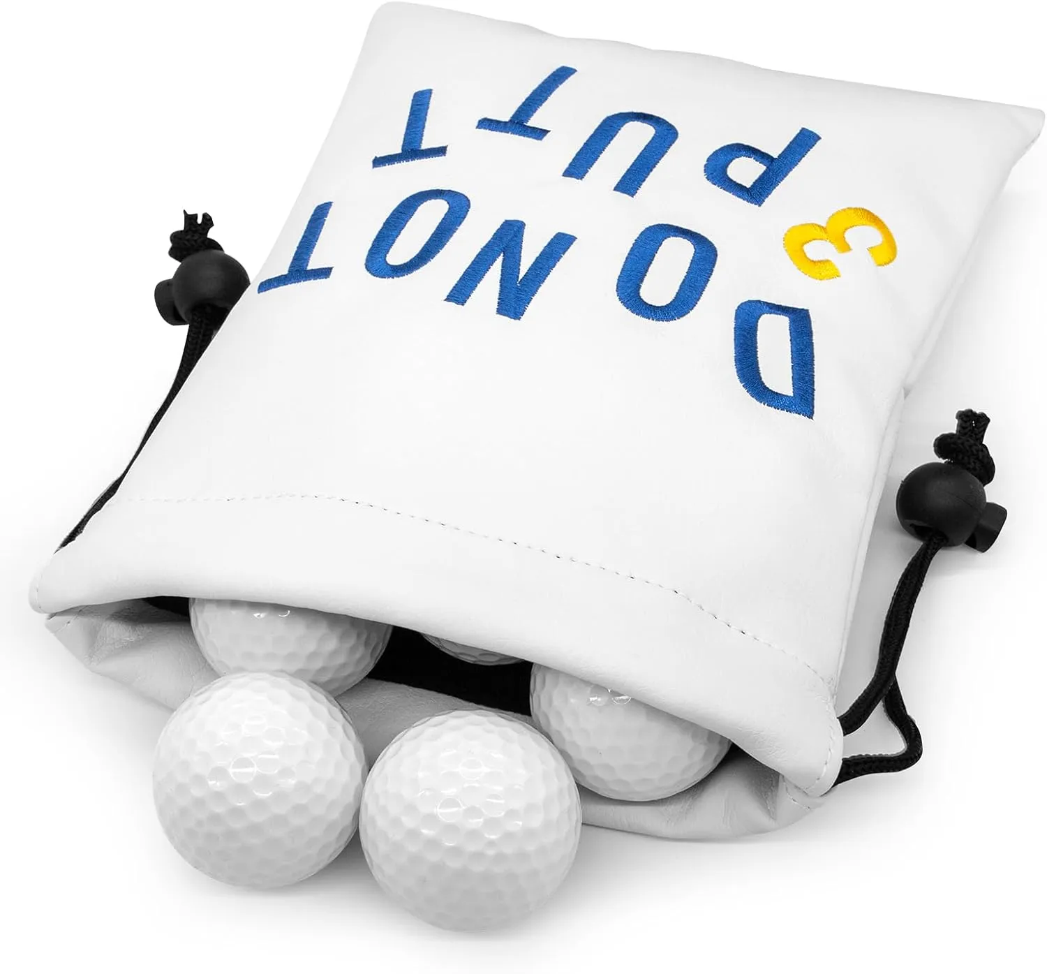Golf Valuables Pouch, Leather Golf Tee Pouch with Drawstring Closure Golf Ball Handbag Portable Ball Pouch Golf Accessories for Men Women