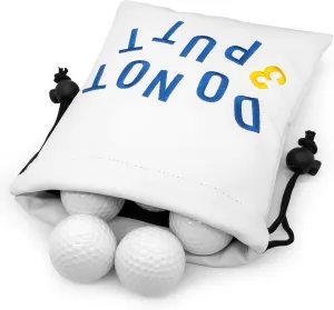 Golf Valuables Pouch, Leather Golf Tee Pouch with Drawstring Closure Golf Ball Handbag Portable Ball Pouch Golf Accessories for Men Women