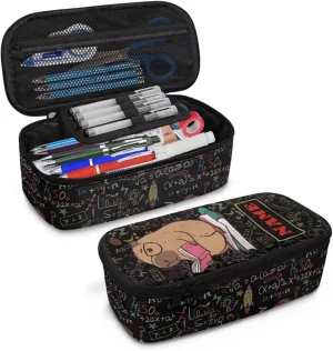Gomyblomy Custom Capybara Pencil Case for Girls Boys Women Men Personalized Pen Bag with Name High Capacity Stationery Pouch with Pen Slots for School Office Work Travel Makeup Bag