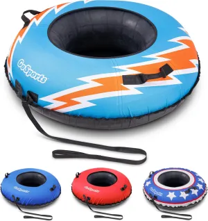 GoSports 44 Inch Heavy-Duty Winter Snow Tube with Premium Canvas Cover - Choose Your Style - Commercial Grade Sled