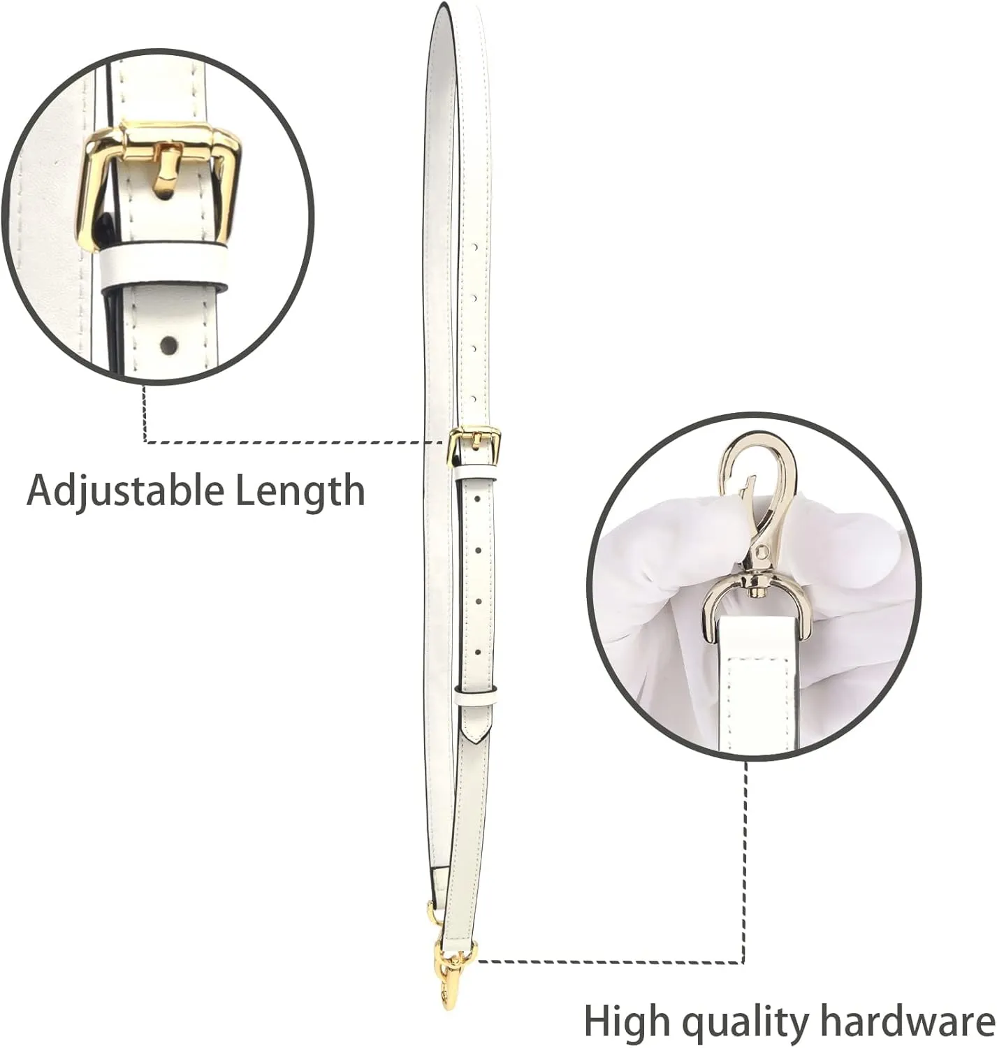 GOXTECH Genuine Leather Purse Strap Replacement Crossbody Handbag Long Adjustable