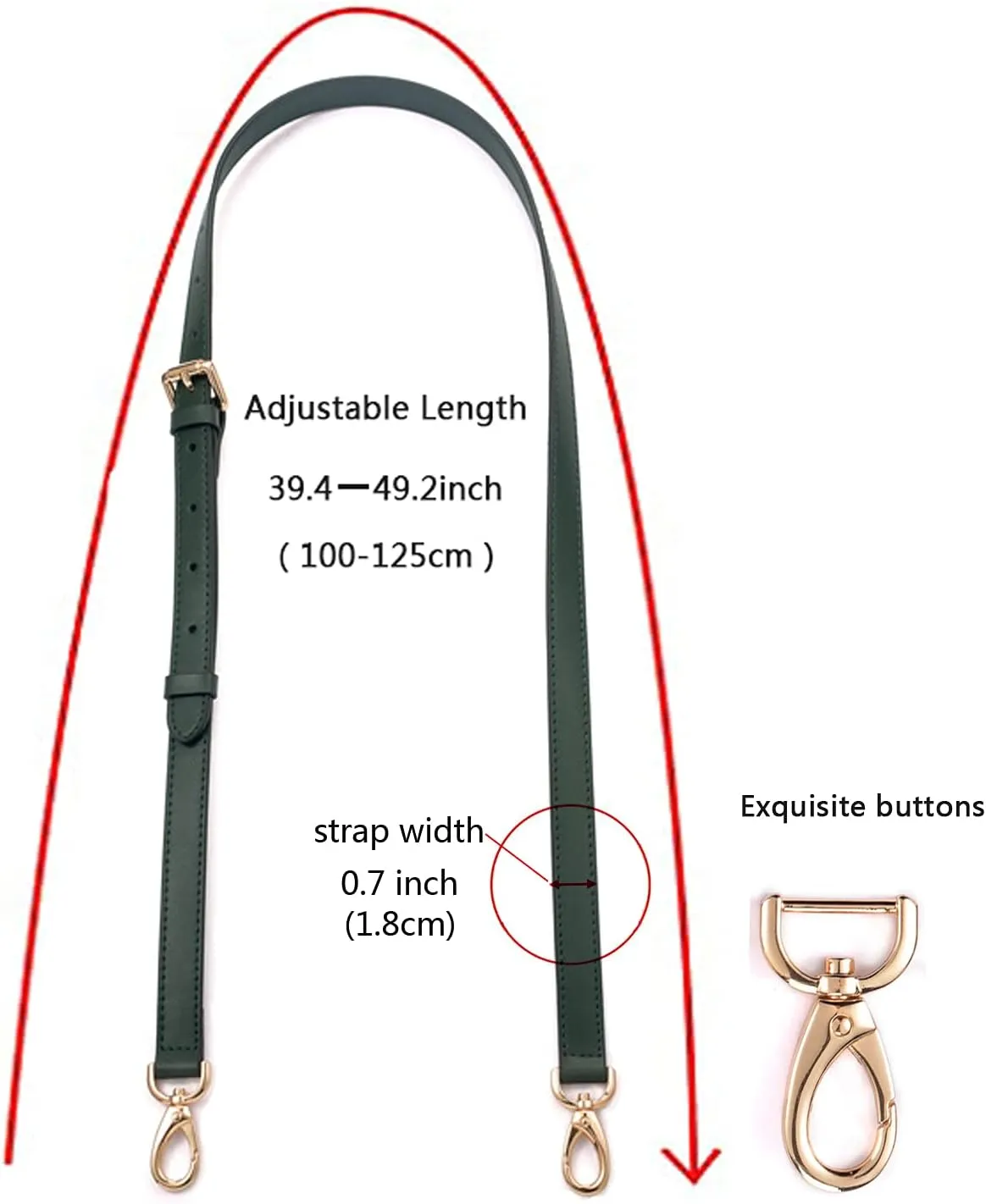 GOXTECH Genuine Leather Purse Strap Replacement Crossbody Handbag Long Adjustable