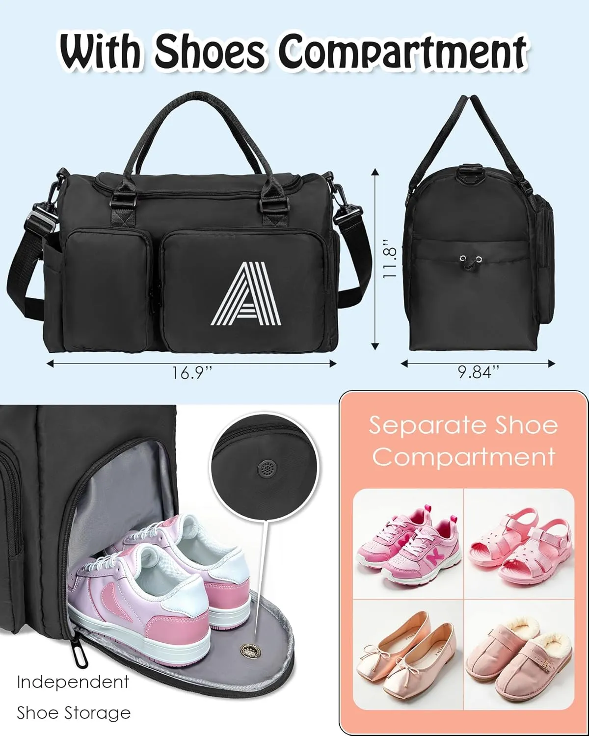 graduation gifts for her him, Initial Gym Bag for Girls, Travel Duffel Bag, Graduation Gift Ideas 2025 Bag, Gift for Kids, Daughter Gifts from Mom, Father, Girls Boys Gifts for Kids Friends