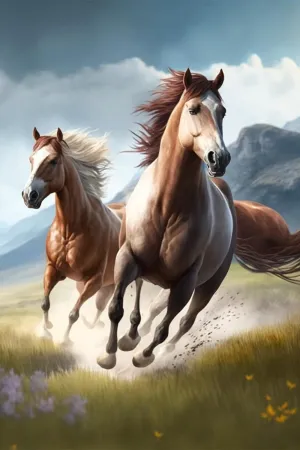 Grassland Running Horses - 1000 Pieces Adult Wooden Puzzles - for All Jigsaw Puzzle Lovers - Spend Time Getting a Sense of Achievement Beautiful Gift