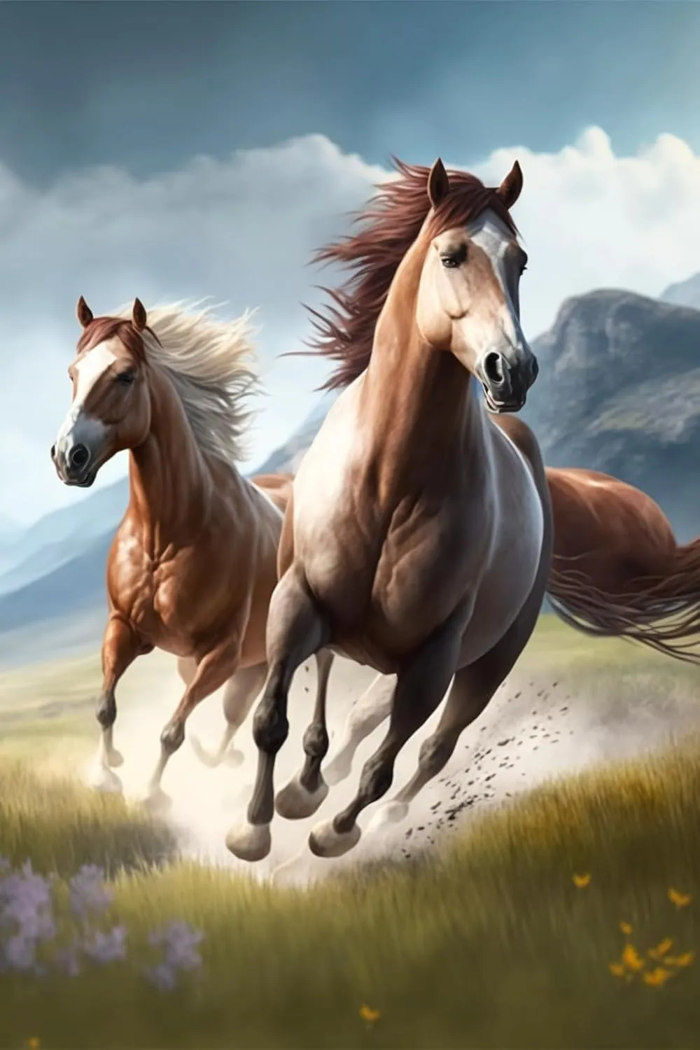 Grassland Running Horses - 1000 Pieces Adult Wooden Puzzles - for All Jigsaw Puzzle Lovers - Spend Time Getting a Sense of Achievement Beautiful Gift
