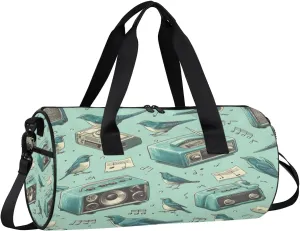 Gym Bags for Men Women Birds Music Theme Sports Duffel Bags Carry On Travel Duffle Bag with Detachable Adjustable Shoulder Strap Overnight Weekender Bag