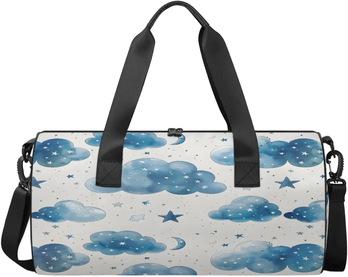 Gym Bags for Men Women Cloud Star Sports Duffel Bags Carry On Travel Duffle Bag with Detachable Adjustable Shoulder Strap Overnight Weekender Bag