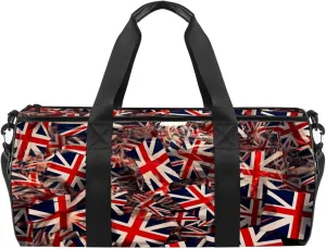 Gym Bags for Women,Duffle Bag for Travel,British Flag Floral,Gym Bag for Men
