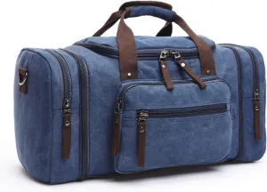 Gym Bags Men Hand Bag Large Capacity Luggage Travel Duffle Bags Canvas Travel Bags Weekend Shoulder Bags Multifunction Outdoor Duffel Bag (Color : Dark Grey) (Blue)