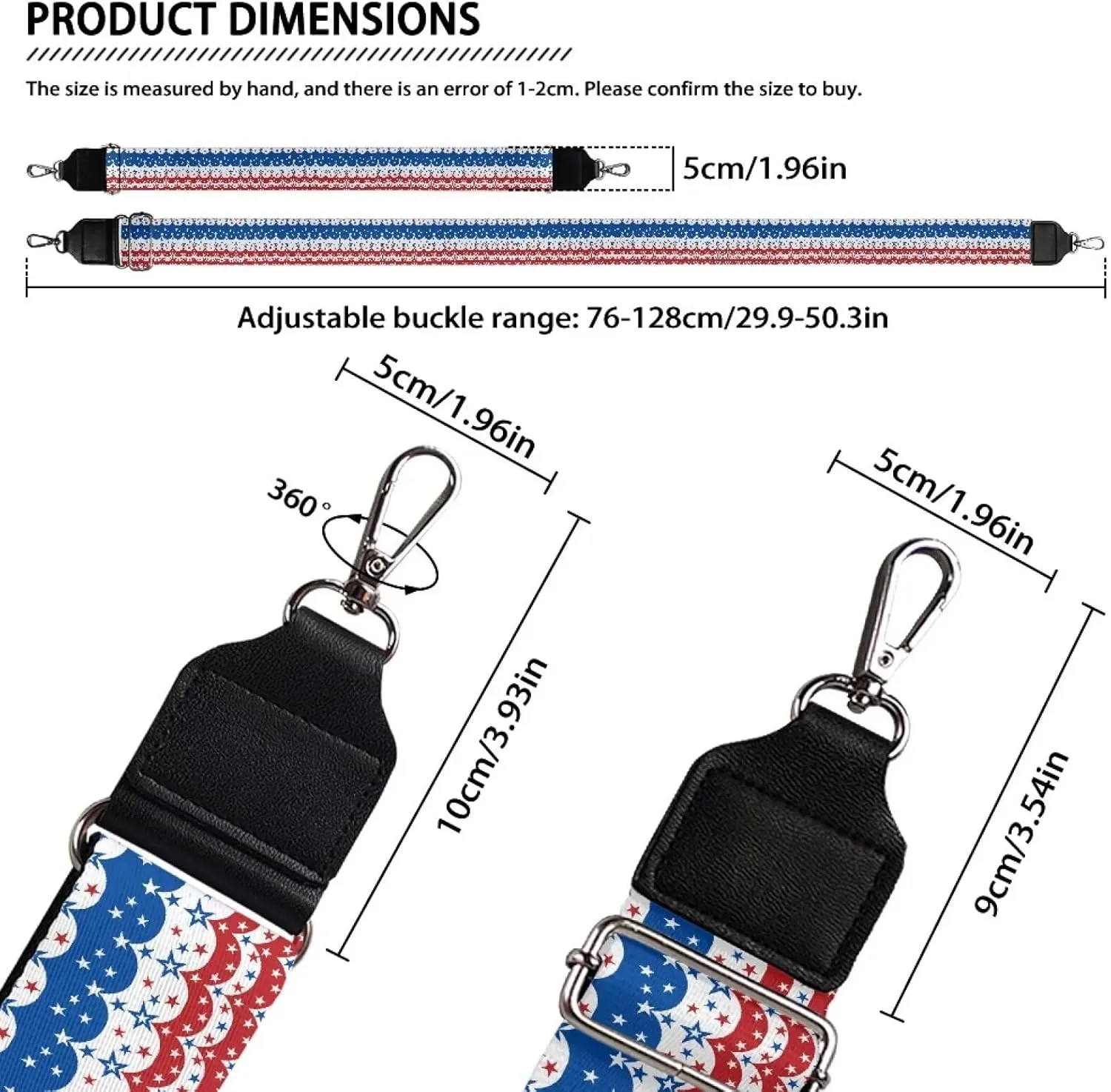Halloween Handbag Strap Canvas Purse Strap Colorful Bat Black Shoulder Strap Multicolor Bats Replacement Strap