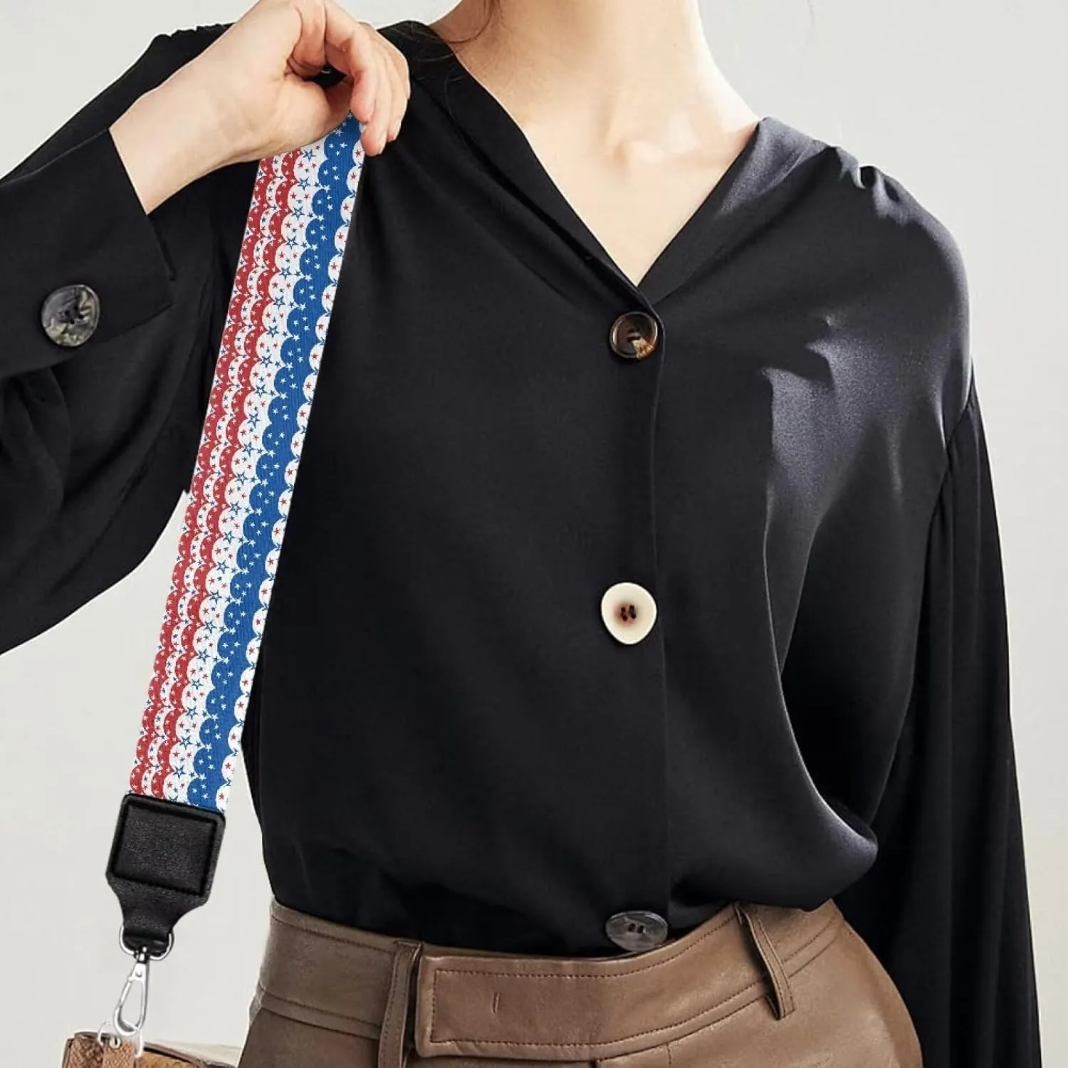 Halloween Handbag Strap Canvas Purse Strap Colorful Bat Black Shoulder Strap Multicolor Bats Replacement Strap