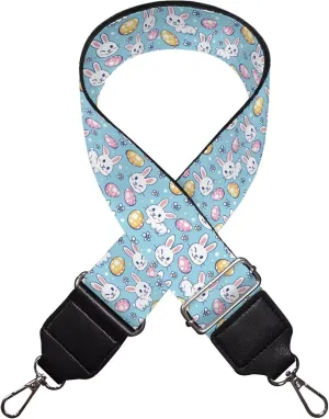 Halloween Handbag Strap Canvas Purse Strap Colorful Bat Black Shoulder Strap Multicolor Bats Replacement Strap