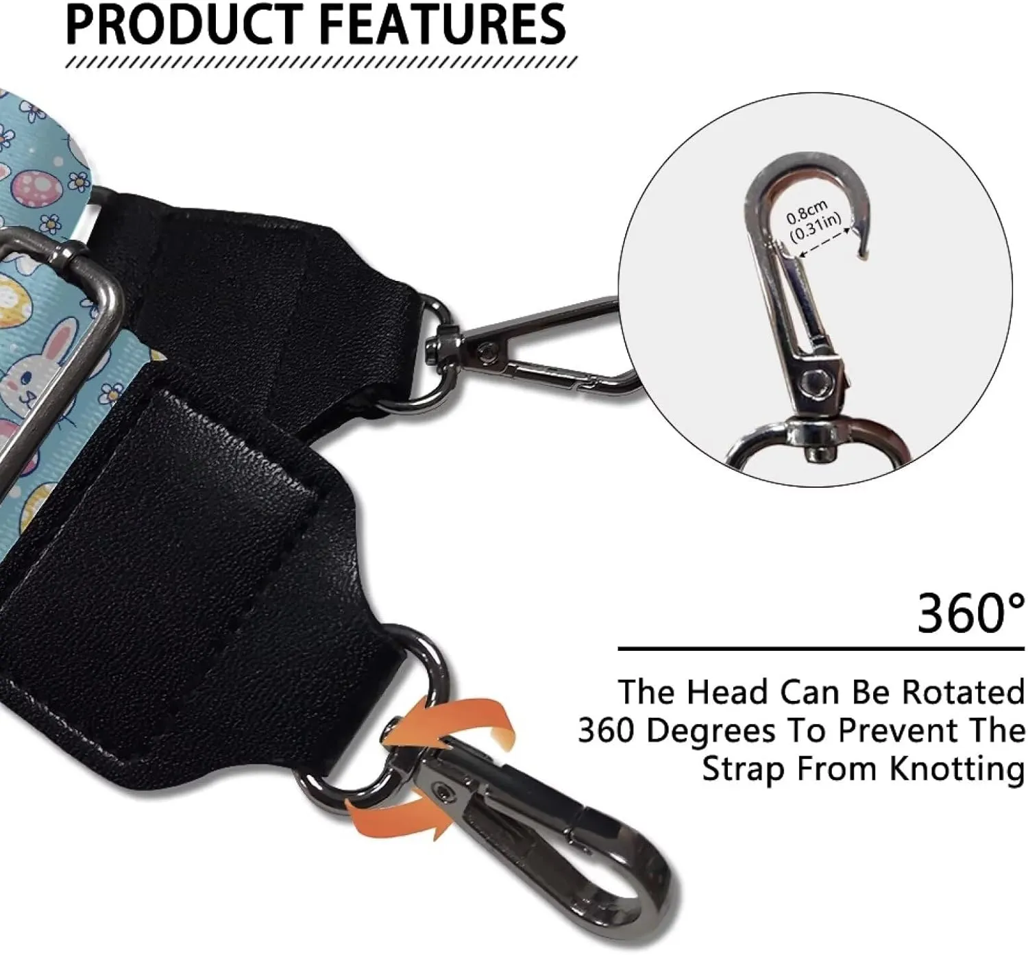 Halloween Handbag Strap Canvas Purse Strap Colorful Bat Black Shoulder Strap Multicolor Bats Replacement Strap