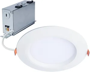 HALO HLBC 6-Inch Ultra-Slim Canless LED Downlight with Regressed Lens, Selectable CCT, Dim-to-Warm Technology