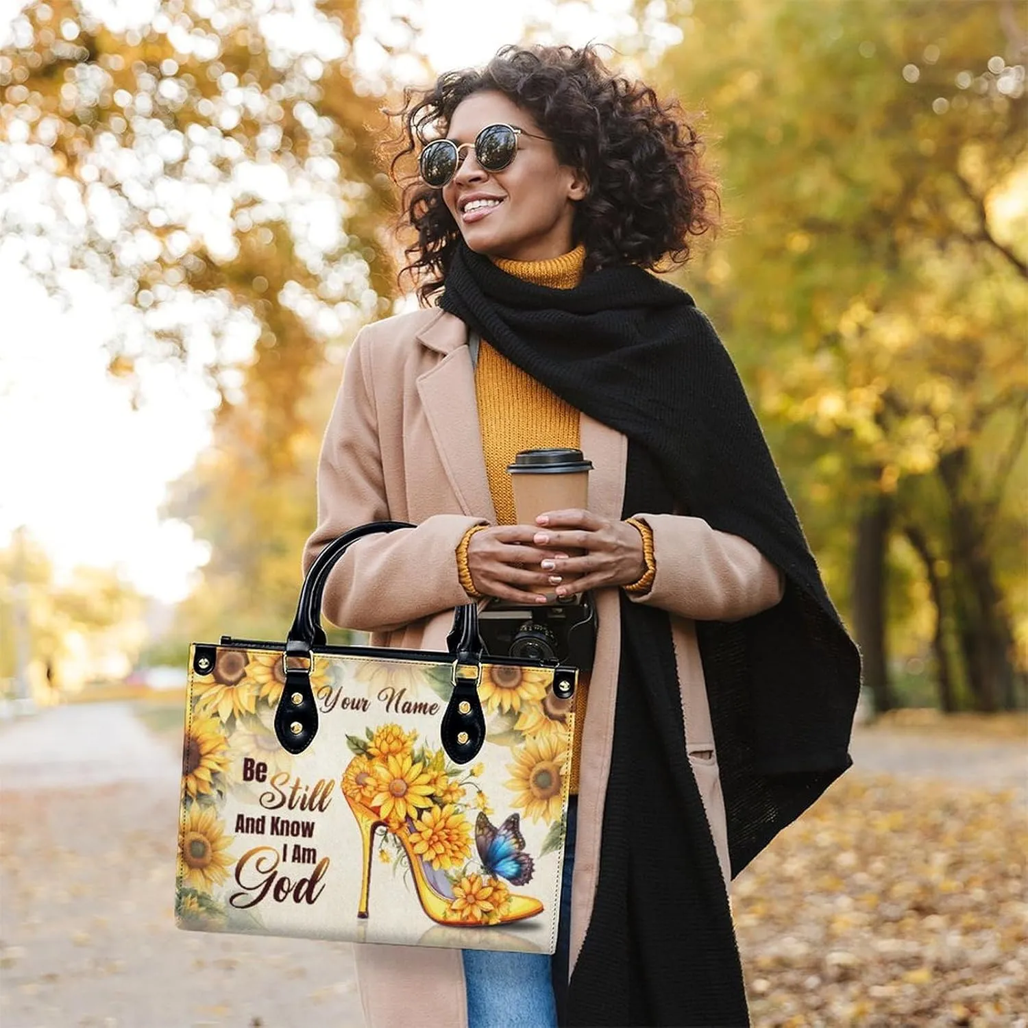 Handbags for Women - Personalized Leather Purse with Name Photo - Tote Bags for Mom Grandma - Custom Gifts Ideas for Her
