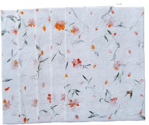 Handmade Thick Natural Flowers Mulberry Paper Sheets Painting, Writing Handmade Paper, Decorative Paper, Card Making Paper DIY Craft (Starburst Flowers/Grass, 20"x14")