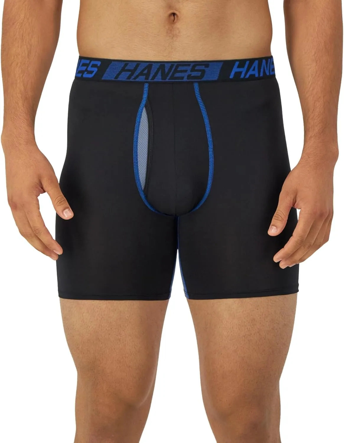 Hanes Men’s Total Support Pouch Boxer Briefs, X-Temp Cooling, Moisture-Wicking Underwear, Regular, Long-leg and Trunk, 3-Pack
