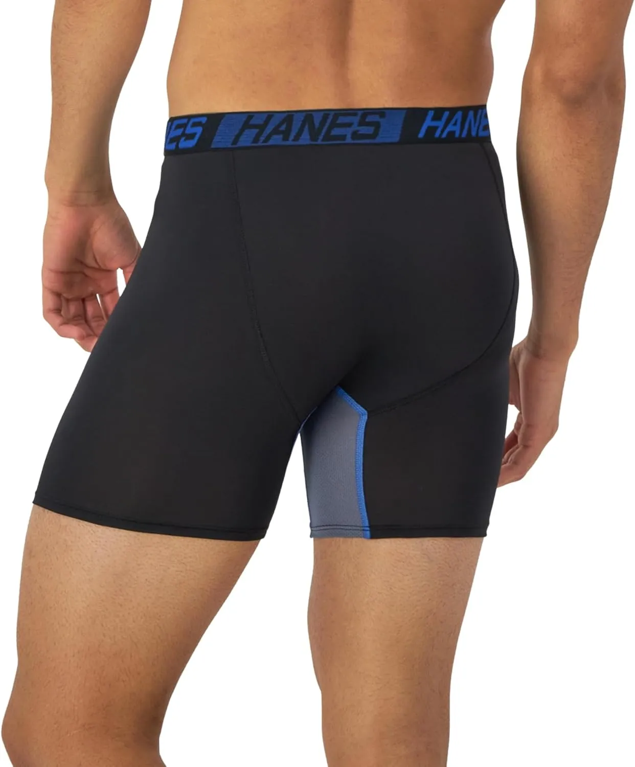 Hanes Men’s Total Support Pouch Boxer Briefs, X-Temp Cooling, Moisture-Wicking Underwear, Regular, Long-leg and Trunk, 3-Pack