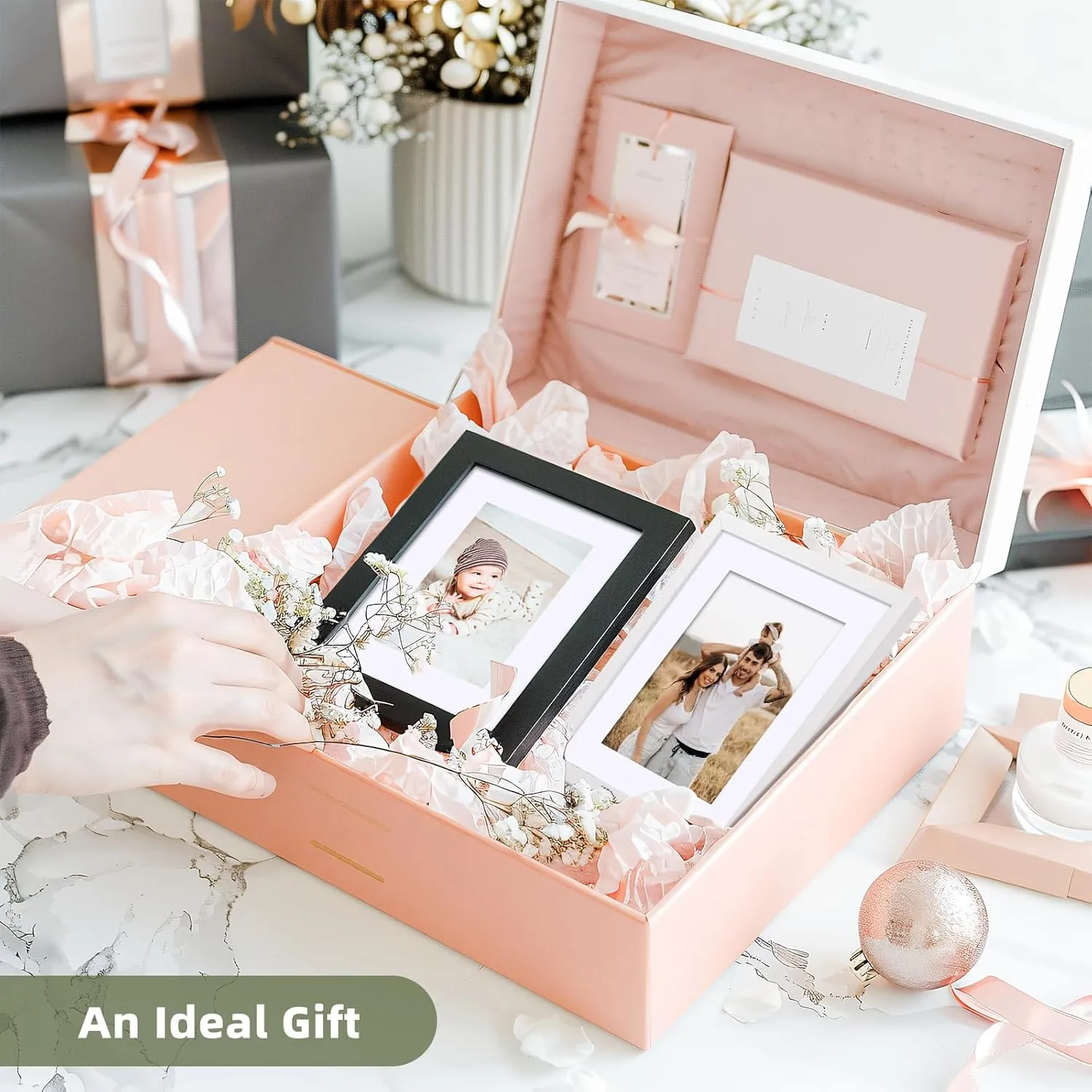 HappyHapi 8x10 Picture Frame Set of 6, 8x10 White Picture Frame Display Pictures 5x7 with Mat or 8x10 Without Mat. Wall Hanging Photo Frame or Tabletop Display Gallery Frame (White)