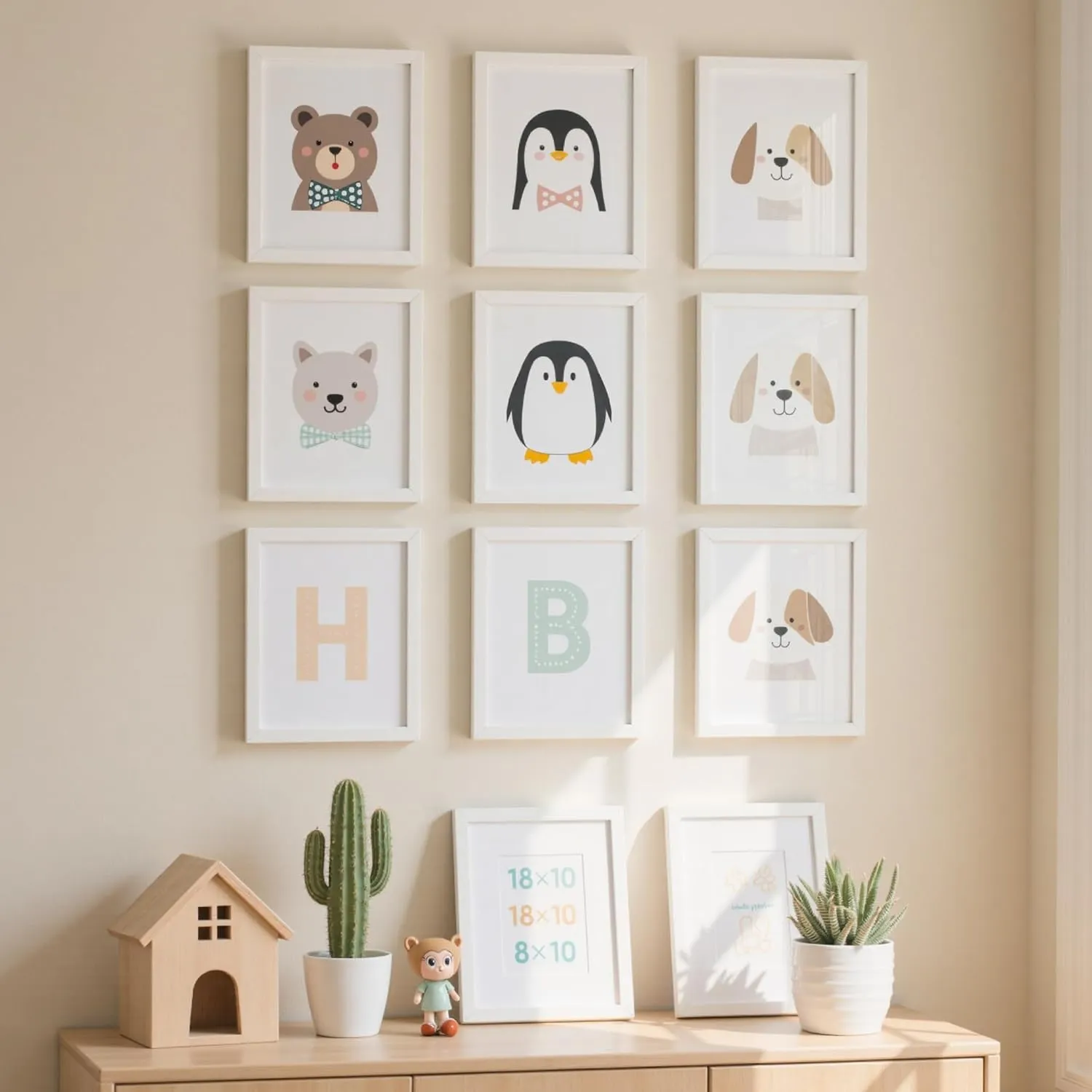 HappyHapi 8x10 Picture Frame Set of 6, 8x10 White Picture Frame Display Pictures 5x7 with Mat or 8x10 Without Mat. Wall Hanging Photo Frame or Tabletop Display Gallery Frame (White)
