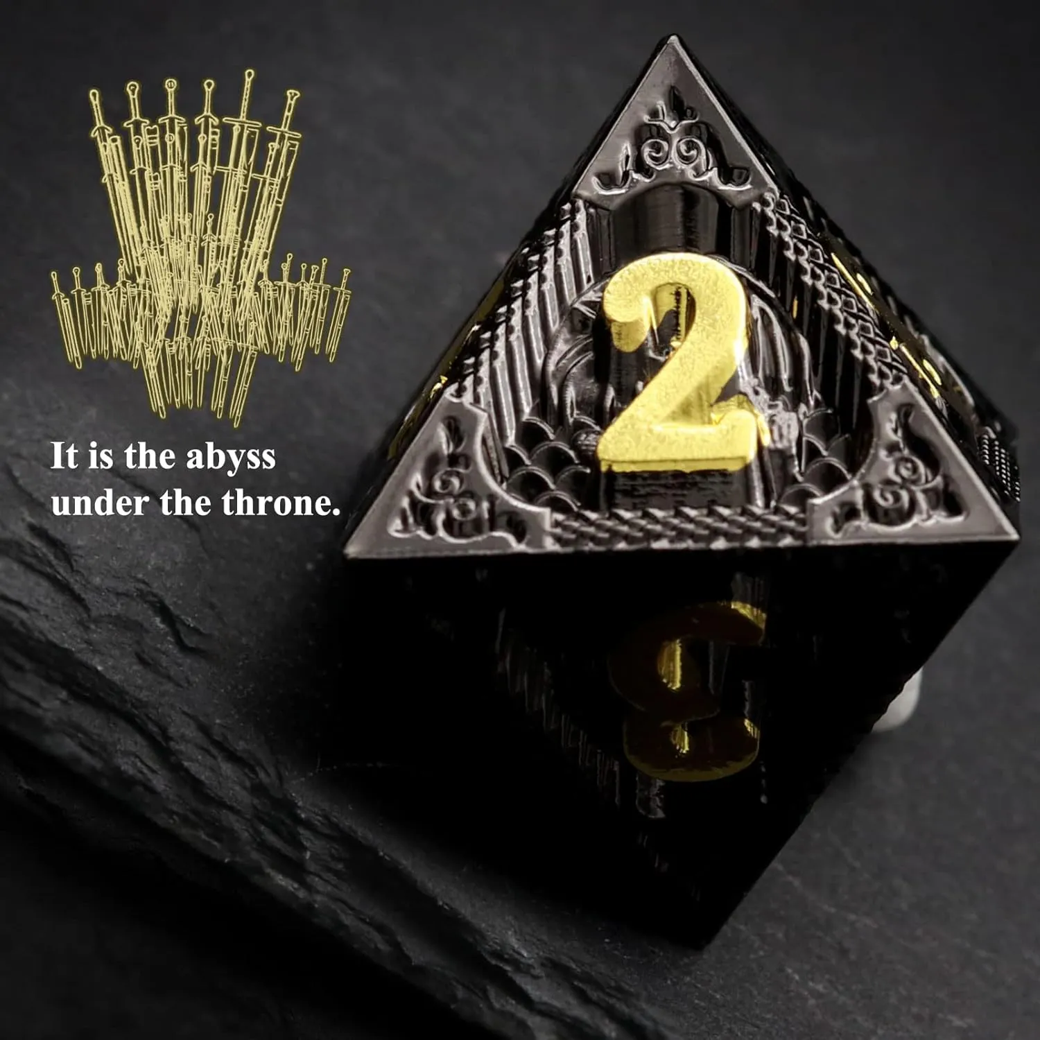Haxtec Metal DND Dice Set Black Gold Metal D&D Dice with Fire-Breathing Dragon Elements & Leather Dice Bag Polyhedral Dice for Dungeons and Dragons TTRPG Gifts…