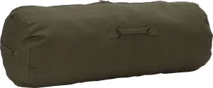 Heavy Duty Cotton Canvas SIDE ZIPPER Duffle Bag with Pin - Olive Drab, Standard - 36" x 13" x 13"