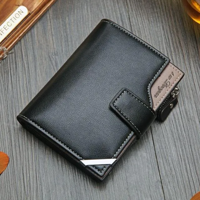 High-Capacity Genuine Leather Flip-Book Wallet