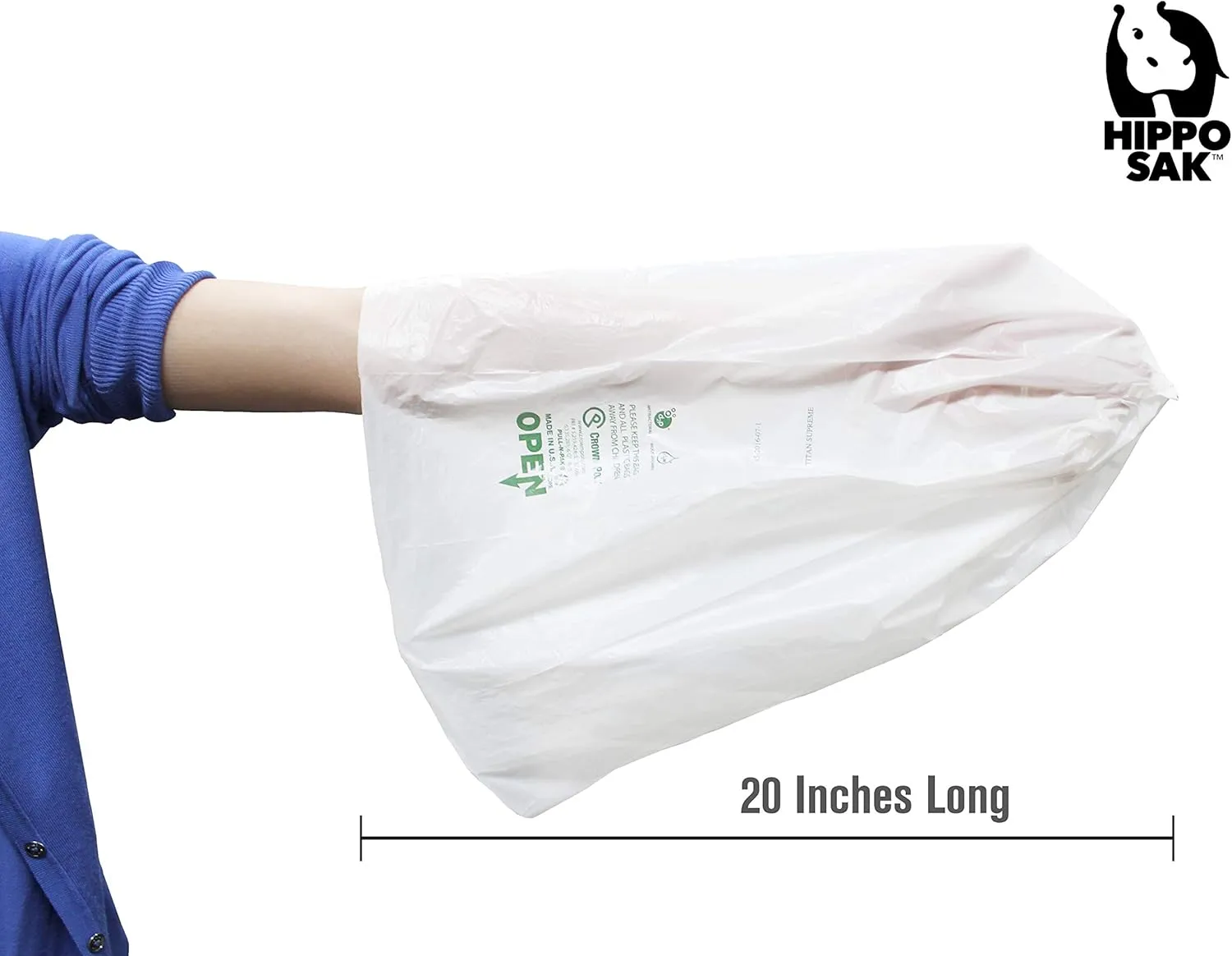 Hippo Sak Diaper Disposal Bags, 375 Count, White