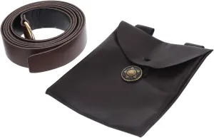 Homoyoyo 1Set Medieval Vintage PU Leather Fanny Pack Waist Belt Bag for Halloween Cosplay Portable Costume Accessory for Parties Traveling and Theatrical Props Deep Belt