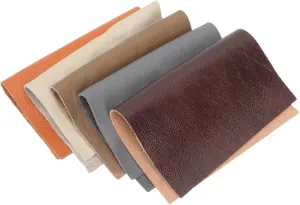 HOODANCOS 5pcs Craft Leather DIY Leather Sheets Practical Material for Making Hair Clips Bags Pendants Full Grain